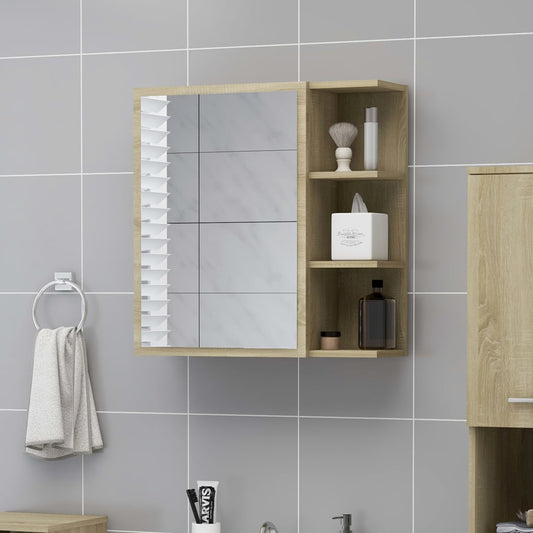 Sonoma Oak Mirror Cabinet 62,5x20.5x64 cm agglomeriert