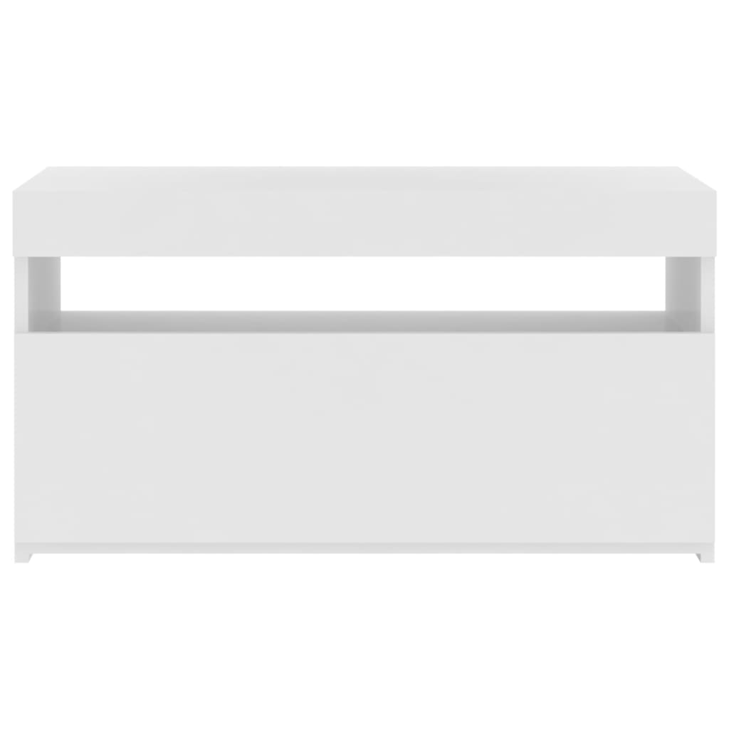 Meuble TV avec lumières LED Blanc 75cm