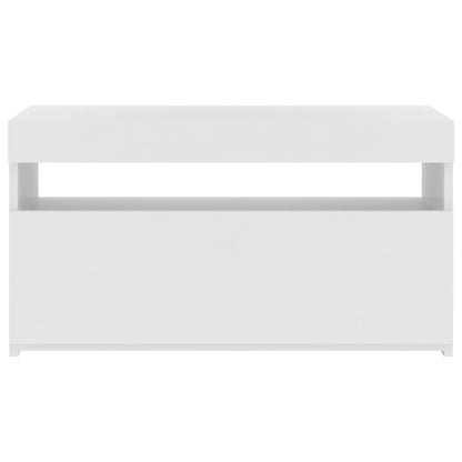 Meuble TV avec lumières LED Blanc 75cm