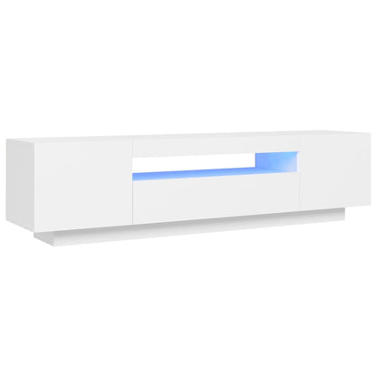 Meuble TV avec lumières LED blanc 160cm