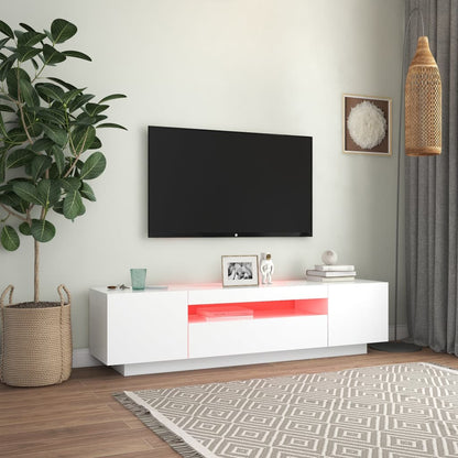 Meuble TV avec lumières LED blanc 160cm