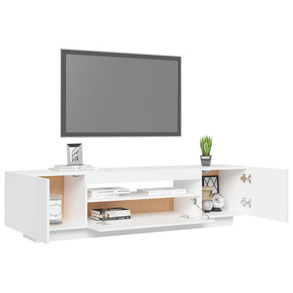 Meuble TV avec lumières LED blanc 160cm