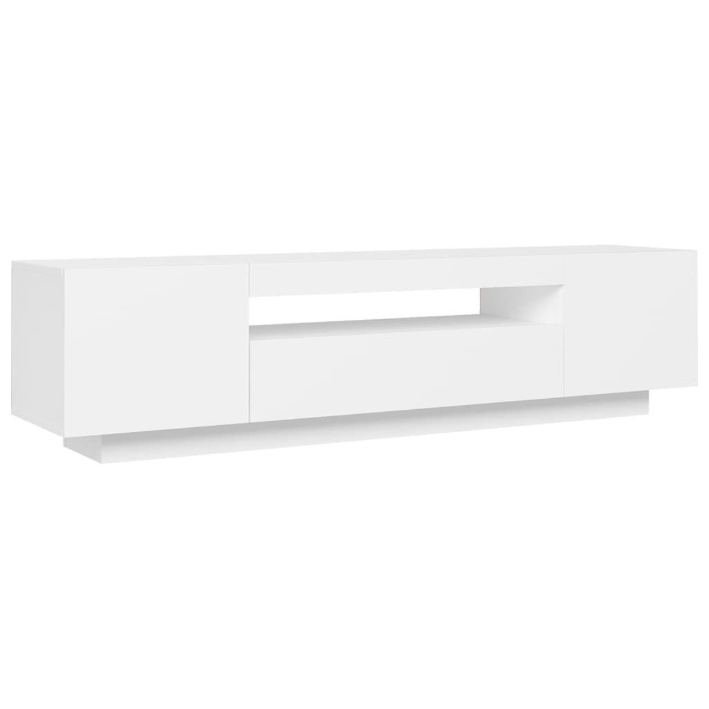 Meuble TV avec lumières LED blanc 160cm