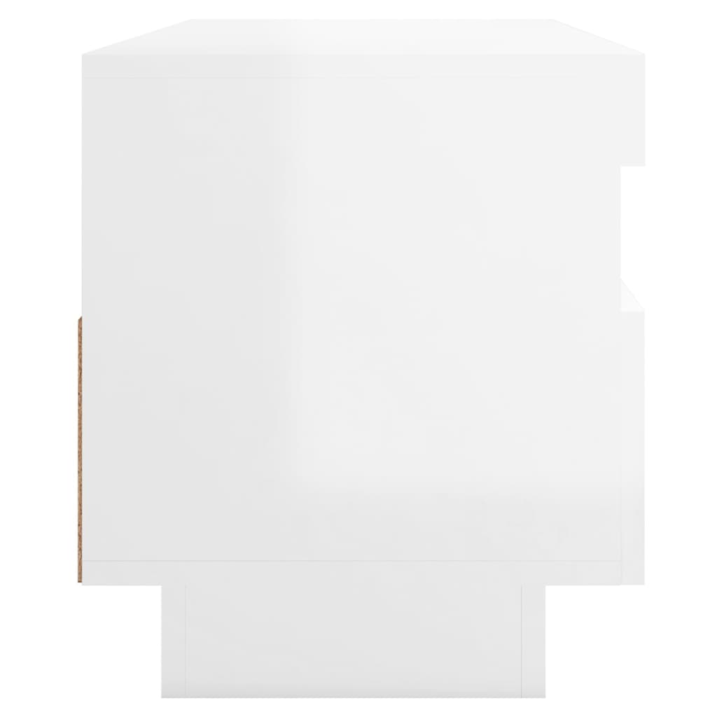 Meuble TV avec lumières LED blanc brillant 100cm
