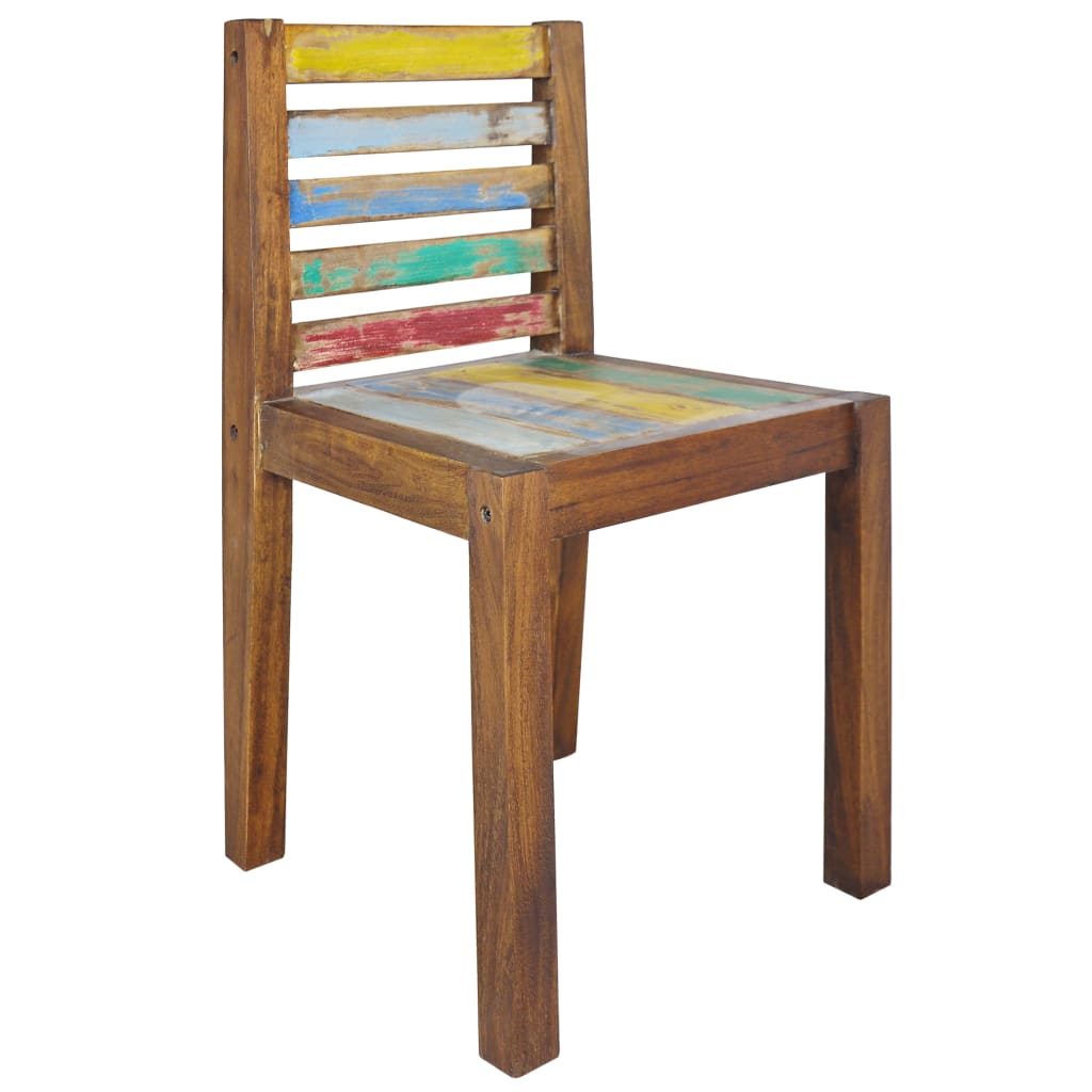 Chaises lot de 4 bois de récupération solide