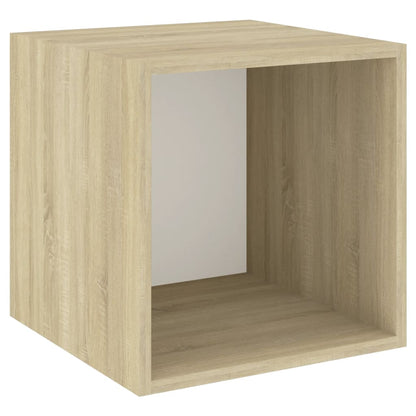 Wall cabinets 4 pcs white/Sonoma oak 37x37x37 cm agglomerated