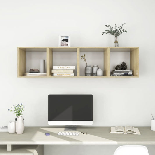 Wall cabinets 4 pcs white/Sonoma oak 37x37x37 cm agglomerated