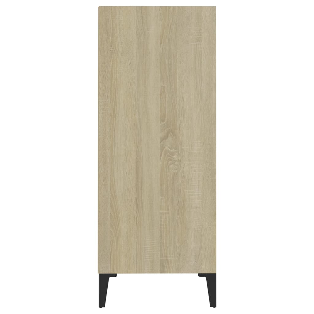 Buffet Blanc et chêne sonoma 57x35x90 cm Aggloméré