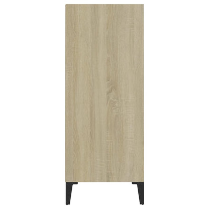 Buffet Blanc et chêne sonoma 57x35x90 cm Aggloméré