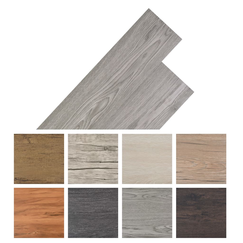 Planche de plancher PVC autoadhésif 5,21 m² 2 mm Gris foncé