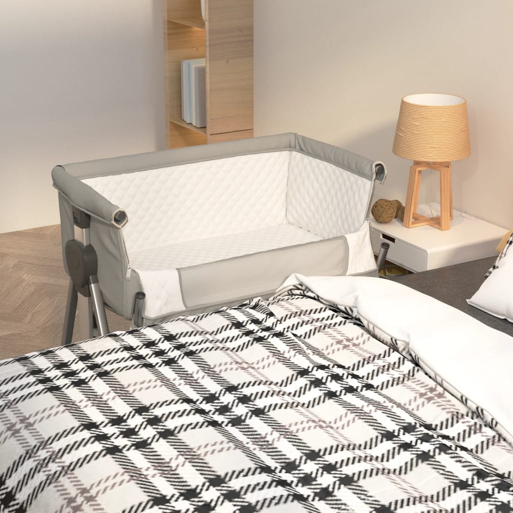 Lit pour bébé avec matelas Gris clair Berceau cododo