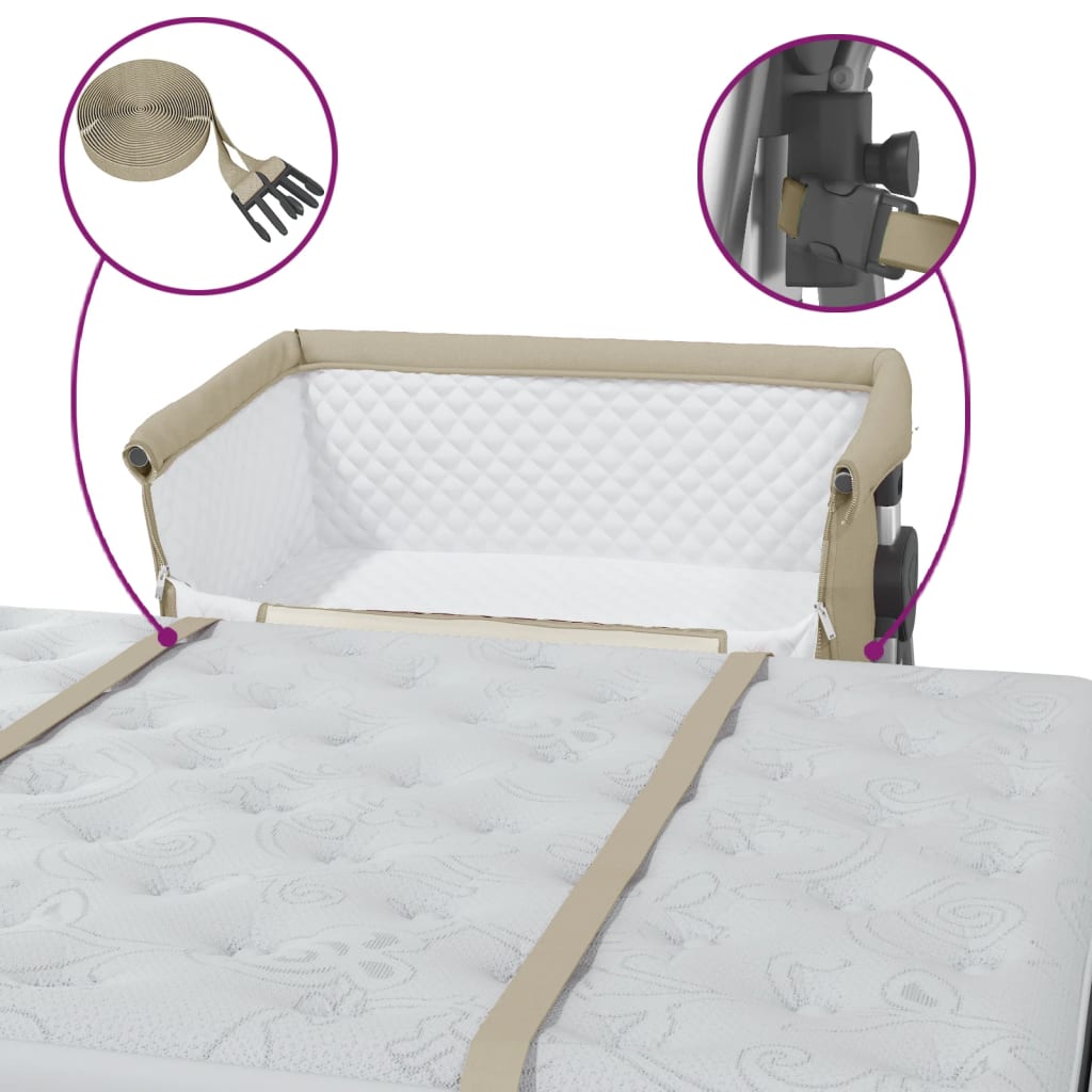 Lit pour bébé avec matelas Taupe Berceau cododo