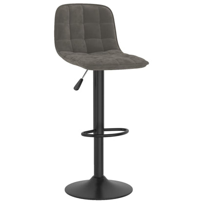 Tabouret de bar lot de 2 gris foncé velours