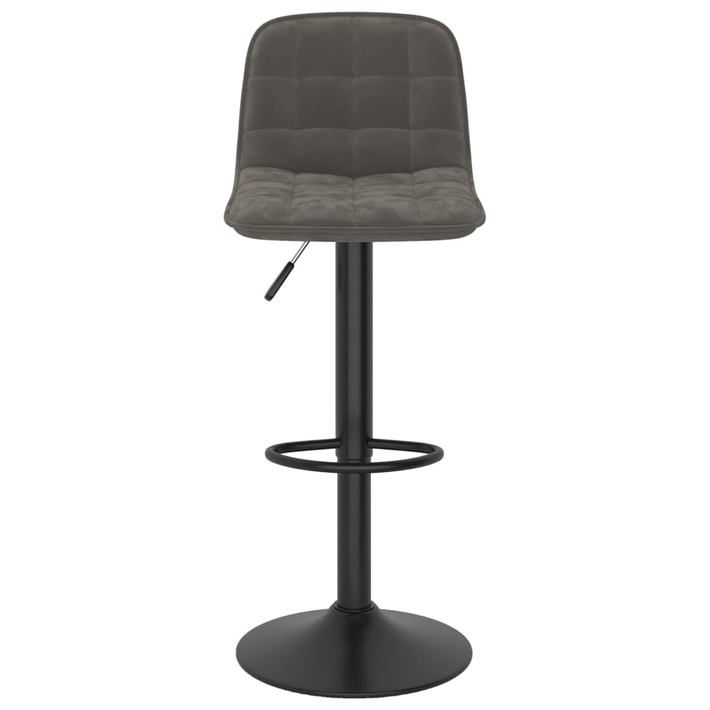 Tabouret de bar lot de 2 gris foncé velours