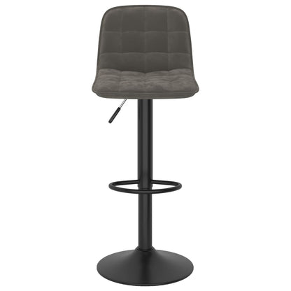 Tabouret de bar lot de 2 gris foncé velours