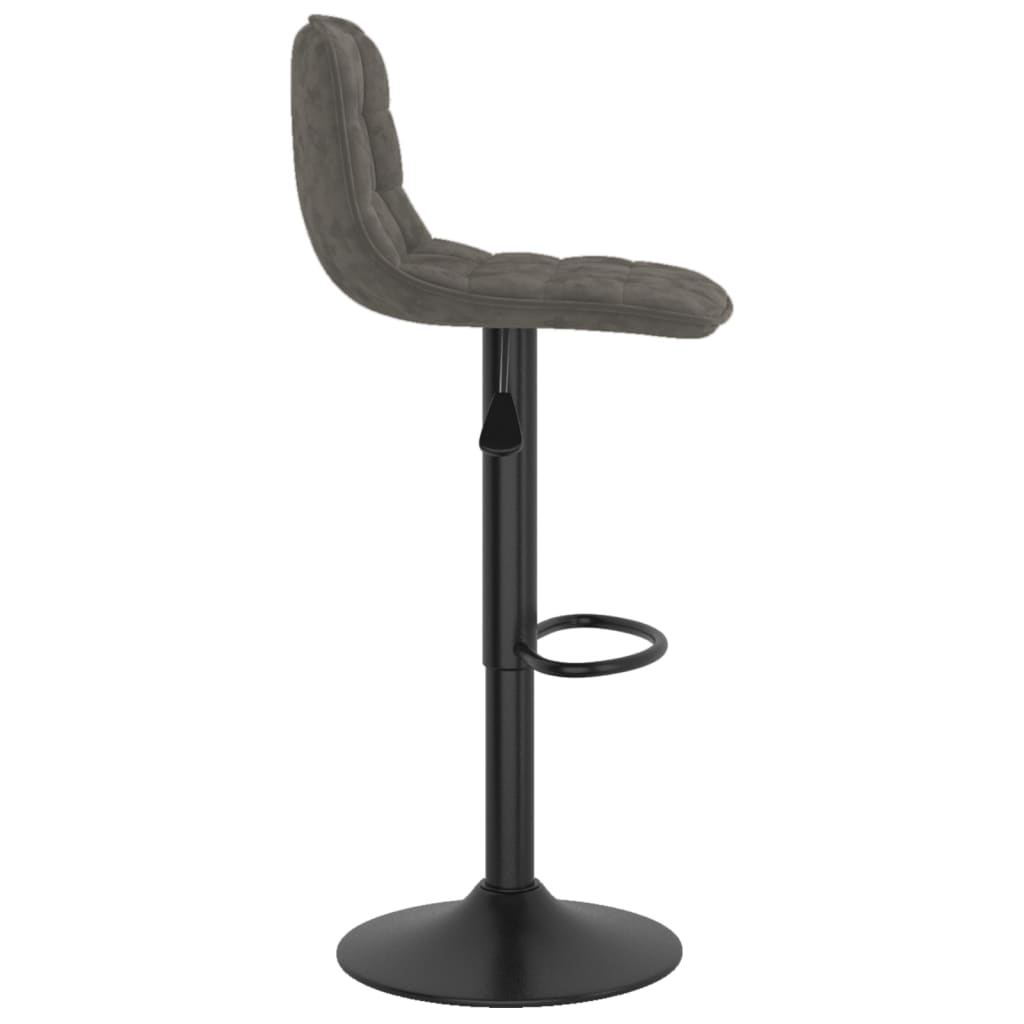 Tabouret de bar lot de 2 gris foncé velours