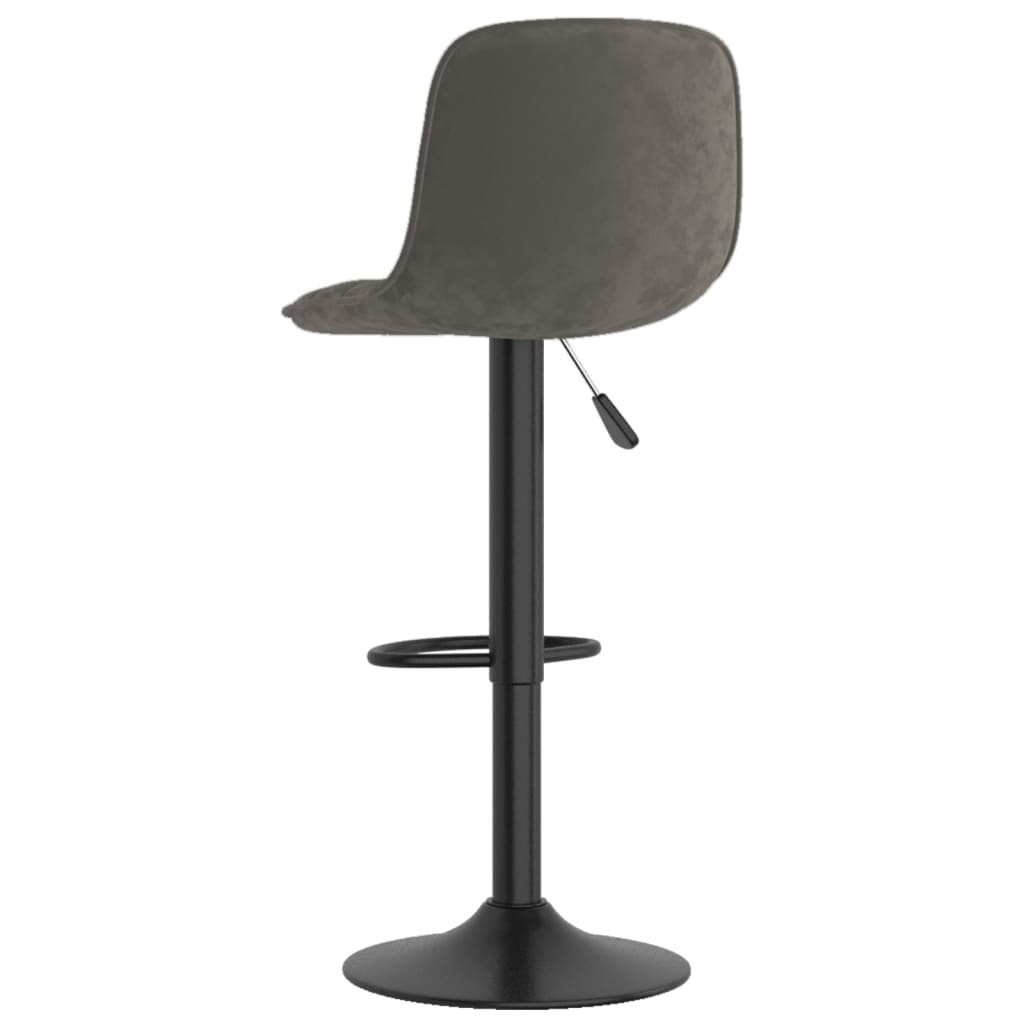 Tabouret de bar lot de 2 gris foncé velours