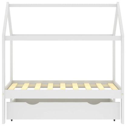 Farmetti per bambini con un cassetto bianco in pino bianco 70x140 cm