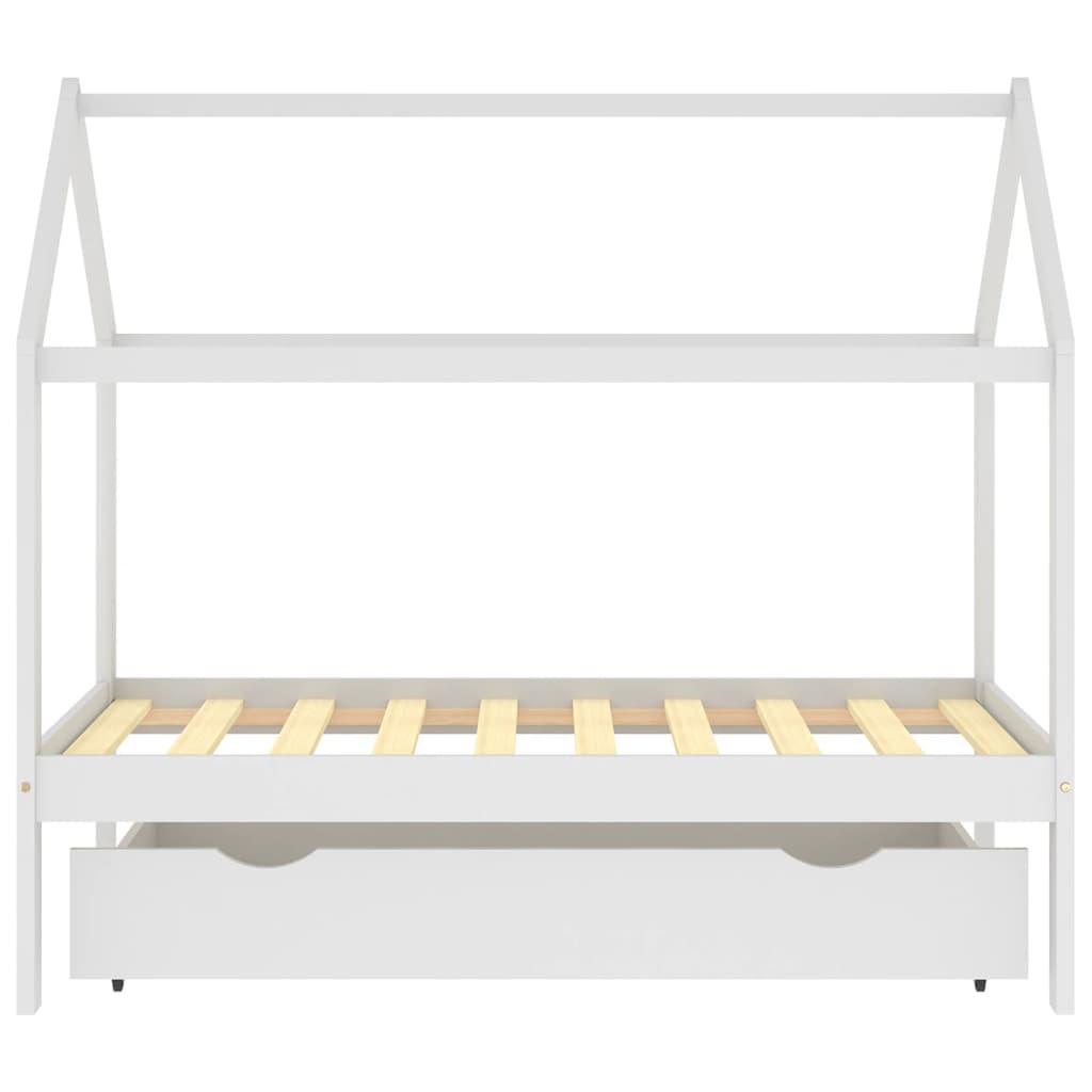 Farmetti per bambini con un cassetto bianco in pino bianco 80x160 cm