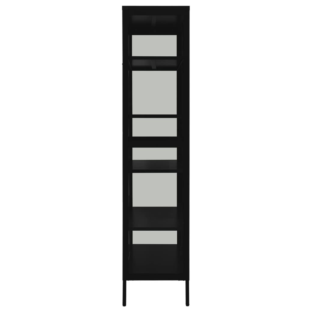 Steel black exposure display and tempered glass