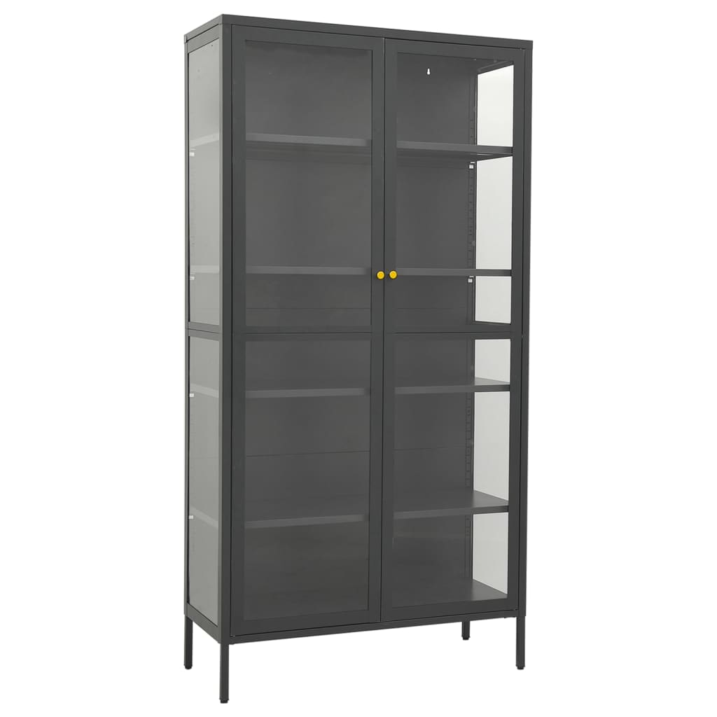 Anthracite steel and tempered glass anthracite showcase