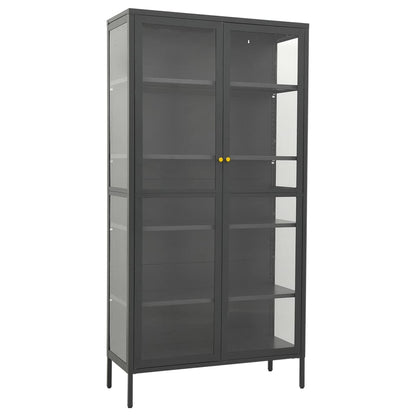 Anthracite steel and tempered glass anthracite showcase