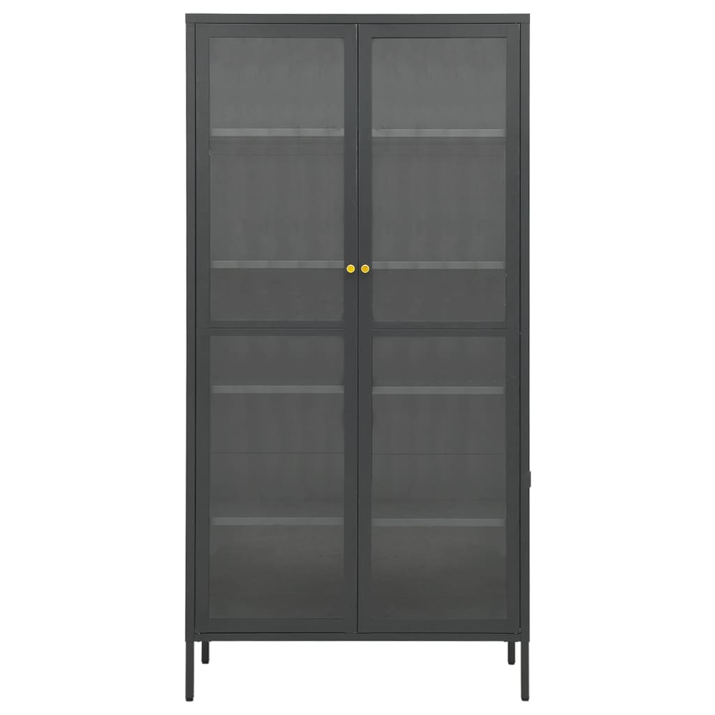 Anthracite steel and tempered glass anthracite showcase