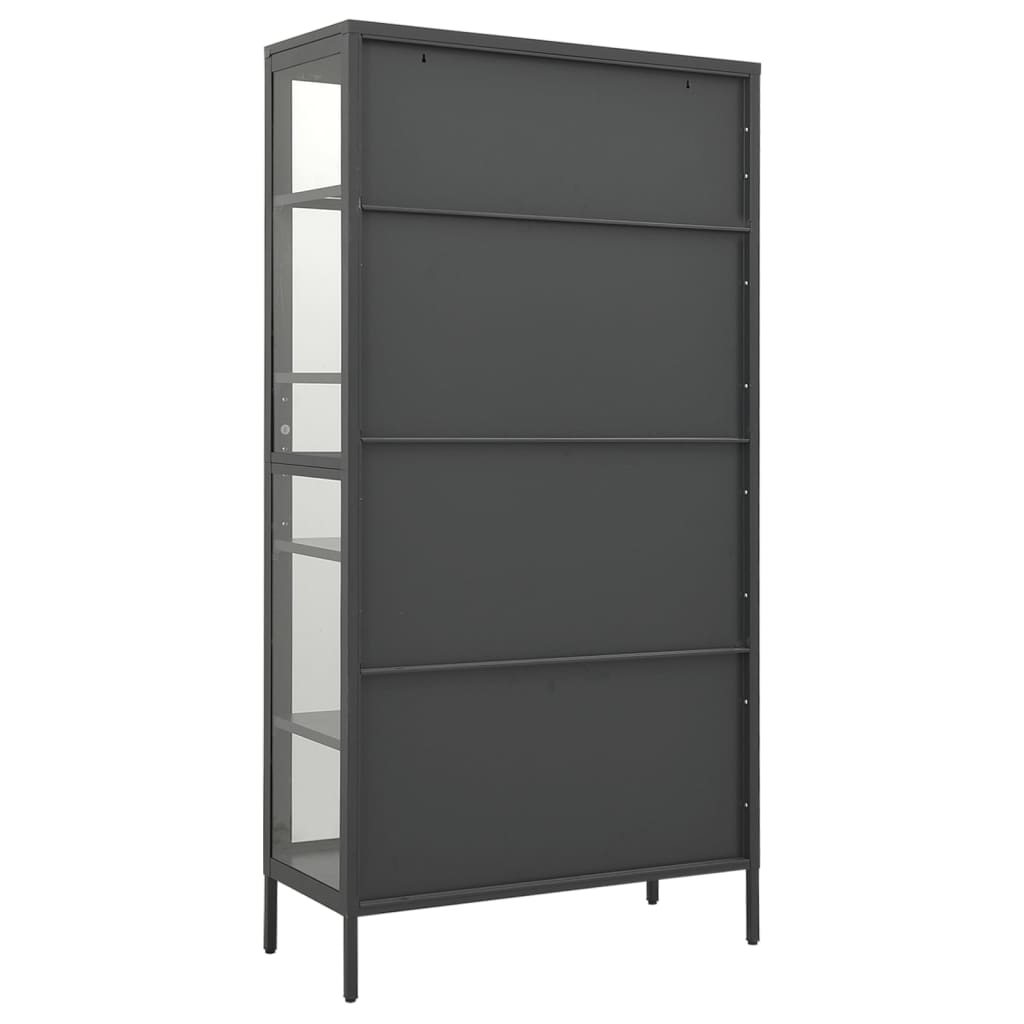 Anthracite steel and tempered glass anthracite showcase