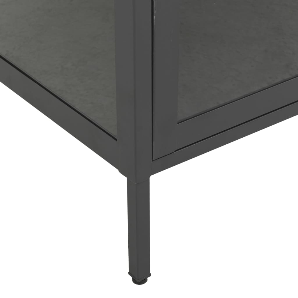 Anthracite steel and tempered glass anthracite showcase