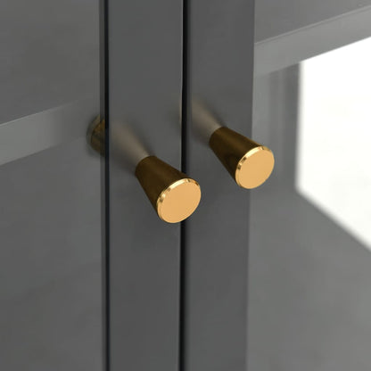 Anthracite steel and tempered glass anthracite showcase