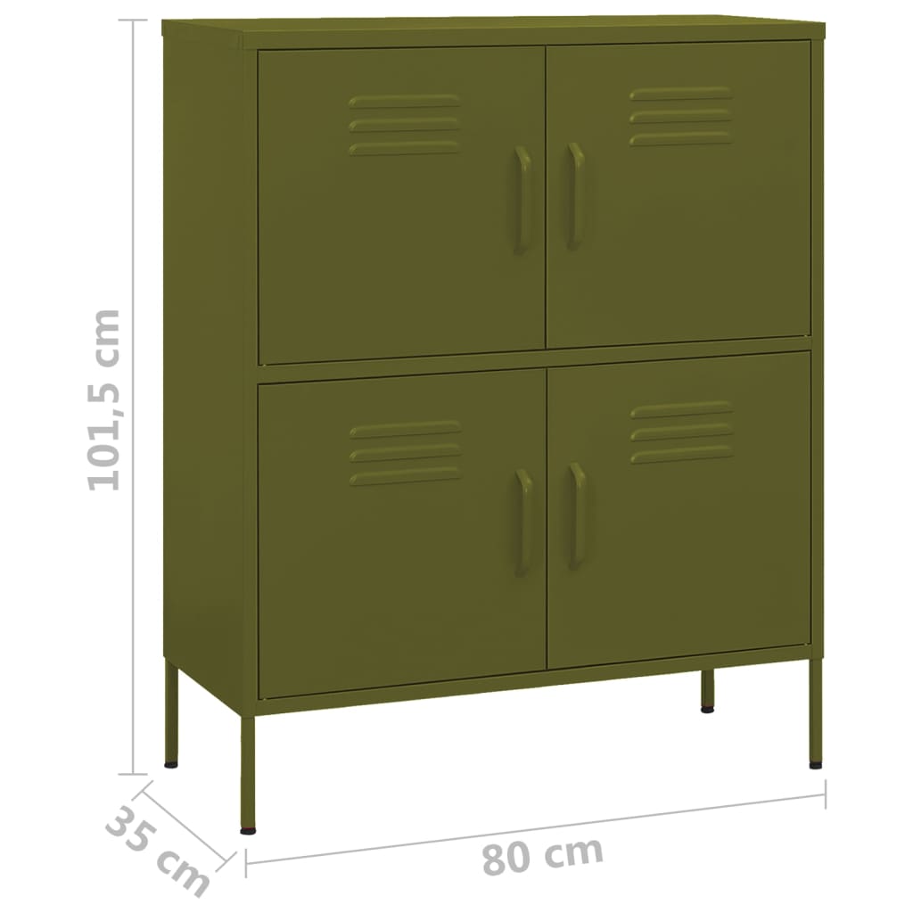 Steel olive green storage cabinet