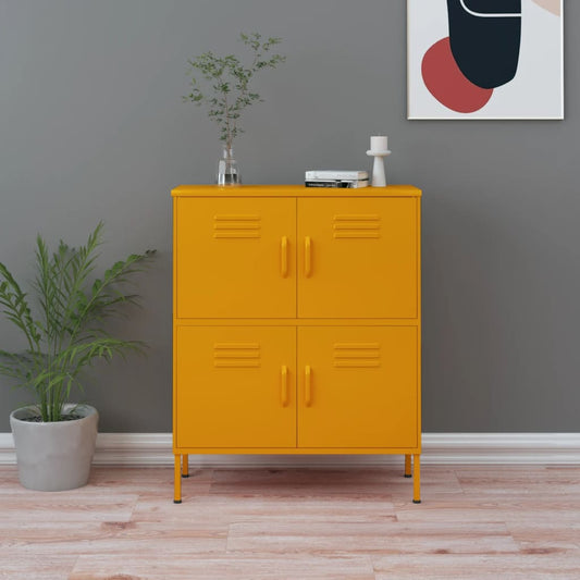 Mustard Giallo Armadio di deposito 80x35x101,5 cm in acciaio