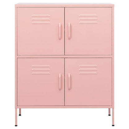 80x35x101.5 cm Armadio di stoccaggio rosa in acciaio