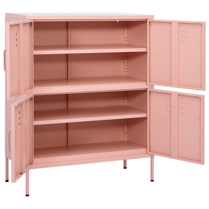80x35x101.5 cm Armadio di stoccaggio rosa in acciaio
