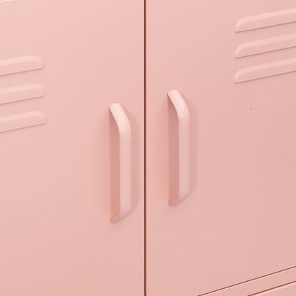 80x35x101.5 cm Armadio di stoccaggio rosa in acciaio