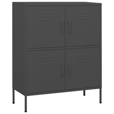 80x35x101.5 cm Armadio di stoccaggio di antracite in acciaio