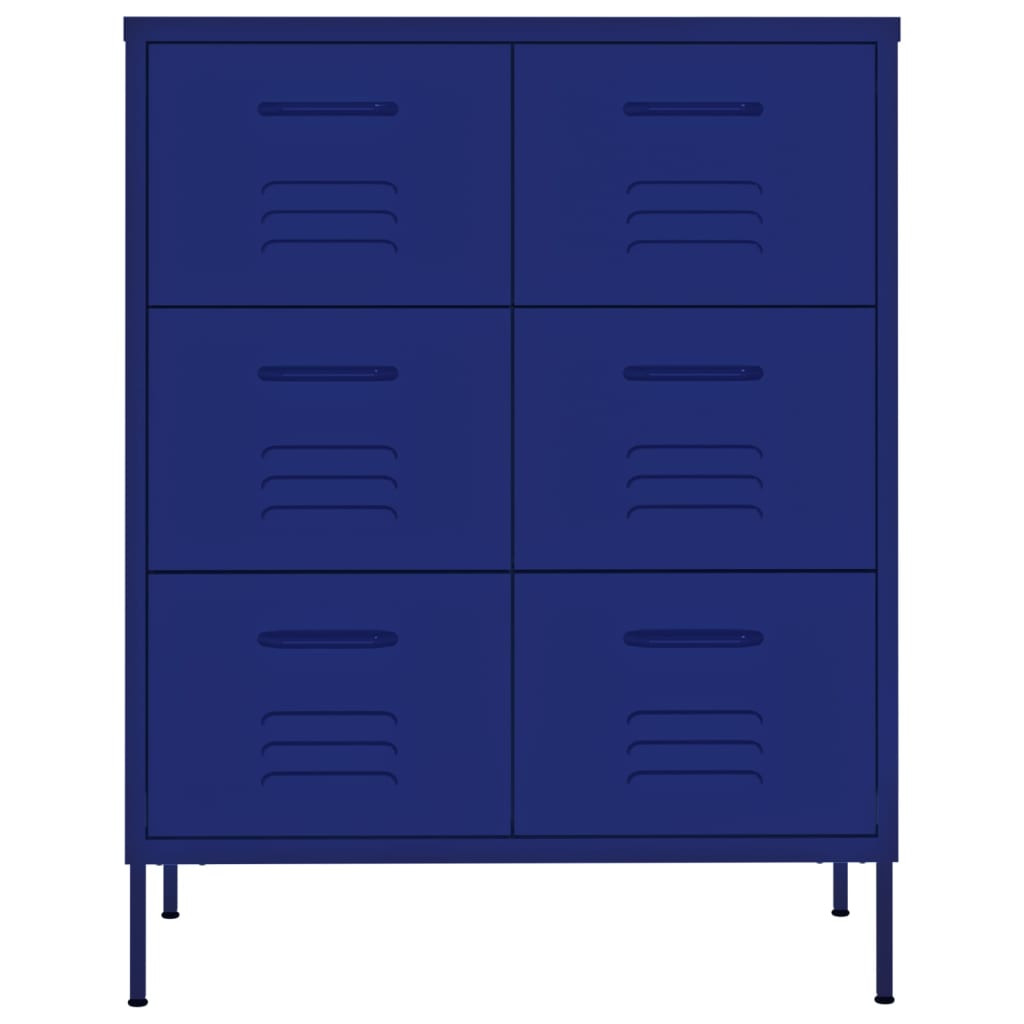Steel navy blue drawer dresser