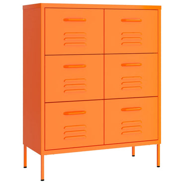 Commode à tiroirs Orange Acier Retro