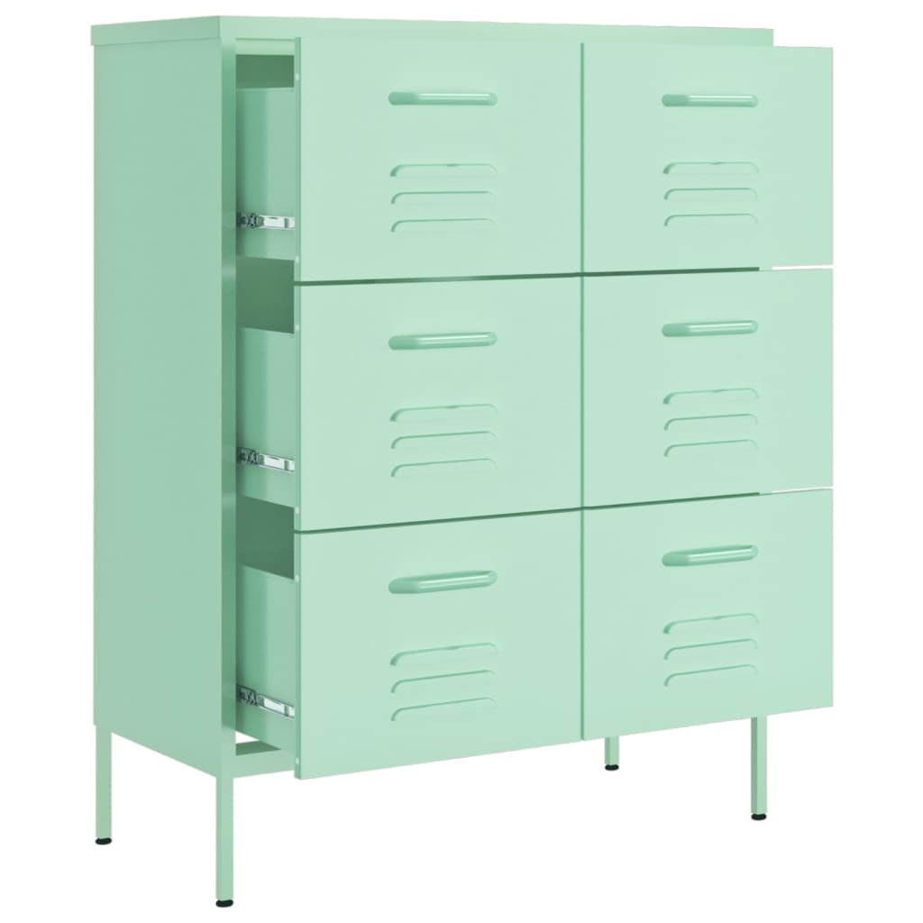 Gasta de gaveta verde de menta de aço