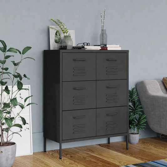 Commode à tiroirs Anthracite en Acier