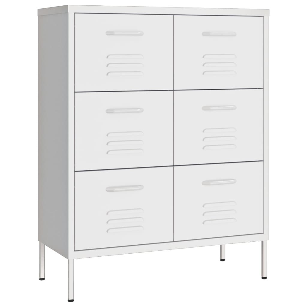 Steel white drawer dresser
