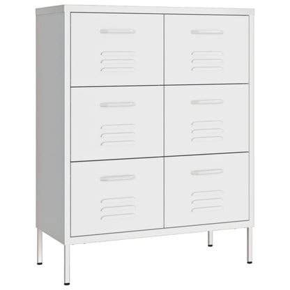 Steel white drawer dresser