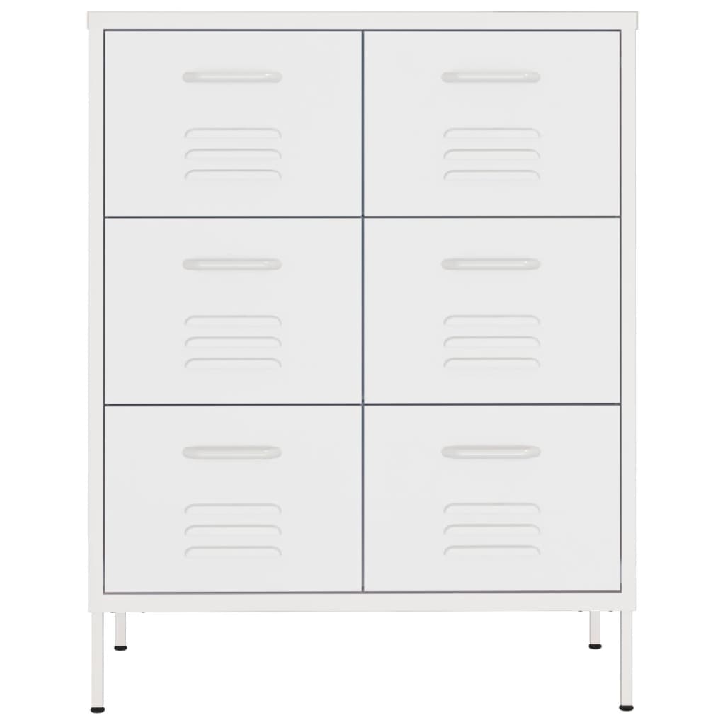 Steel white drawer dresser