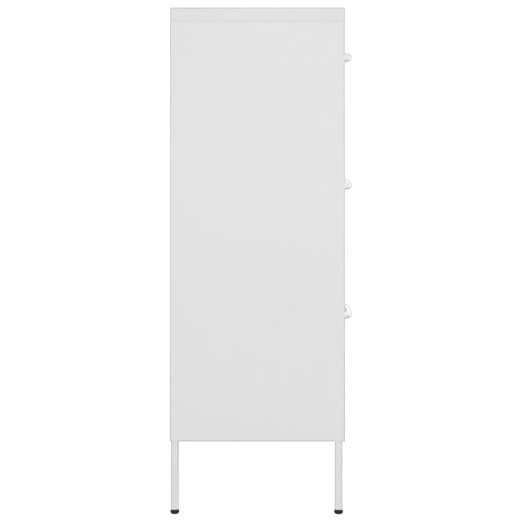 Steel white drawer dresser