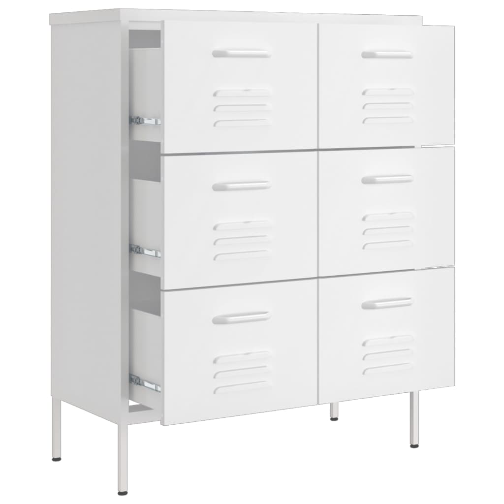 Steel white drawer dresser