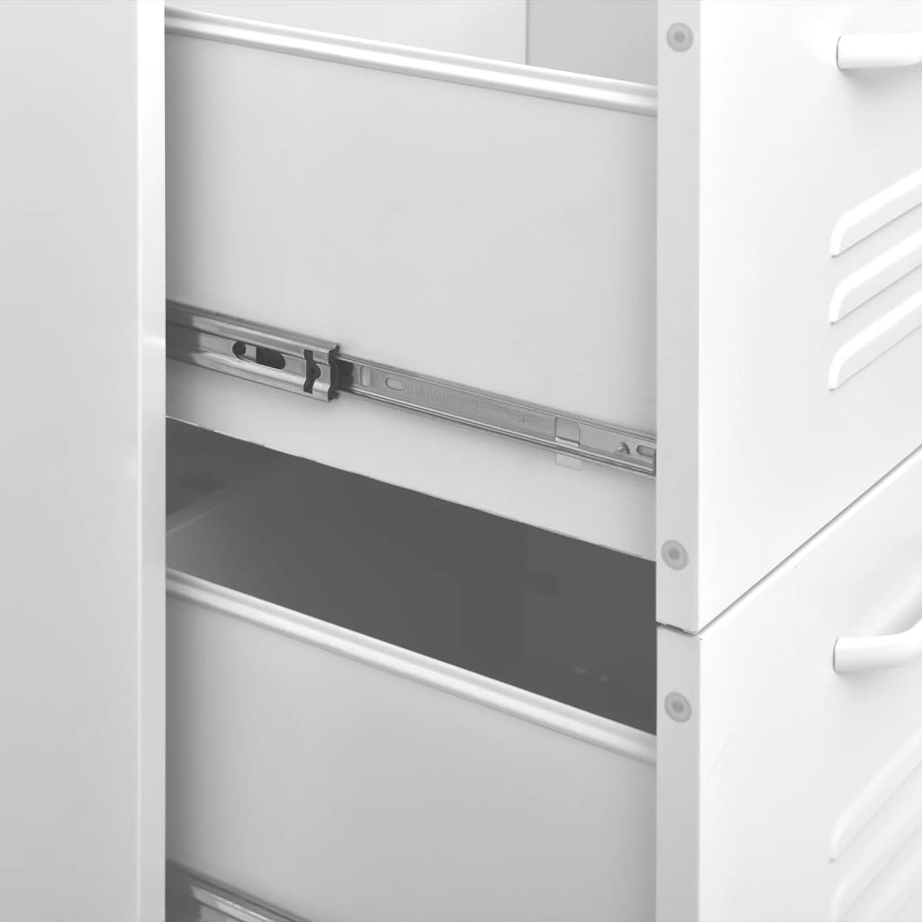 Steel white drawer dresser