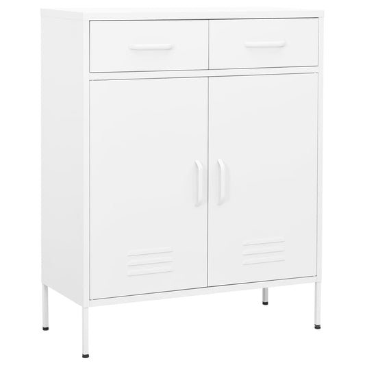 80x35x101.5 cm Armadio di stoccaggio bianco in acciaio