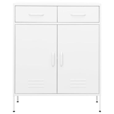 80x35x101.5 cm Armadio di stoccaggio bianco in acciaio