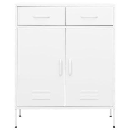 80x35x101.5 cm Armadio di stoccaggio bianco in acciaio