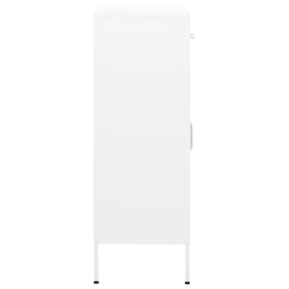 80x35x101.5 cm Armadio di stoccaggio bianco in acciaio